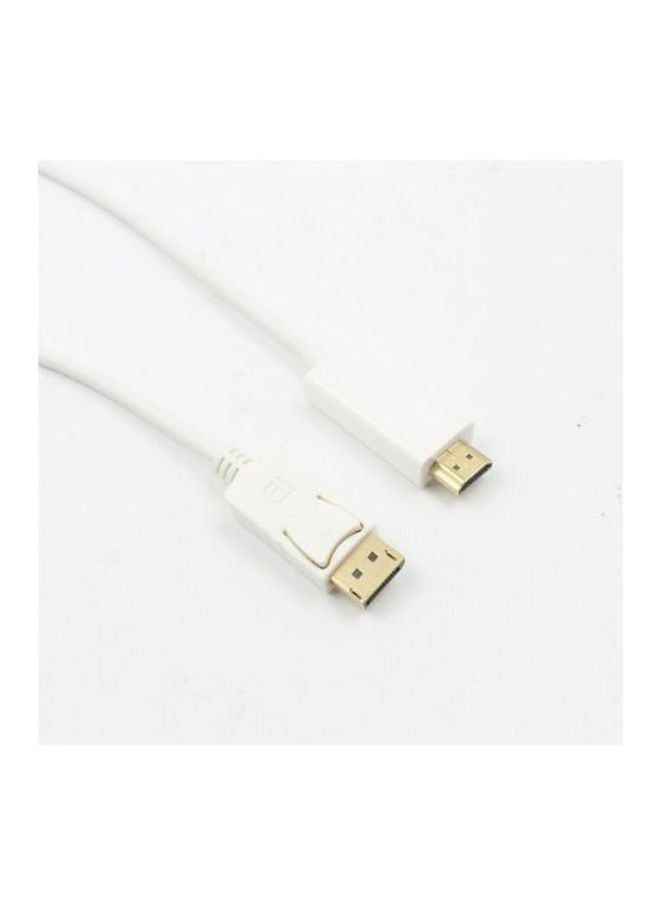 Male DP To HDMI Male Adapter Cable White - Image 2